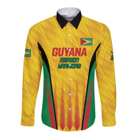 Custom Amazon Warriors Guyana Cricket Long Sleeve Button Shirt Ready For Glory Yellow Version - Wonder Print Shop