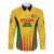 Custom Amazon Warriors Guyana Cricket Long Sleeve Button Shirt Ready For Glory Yellow Version - Wonder Print Shop