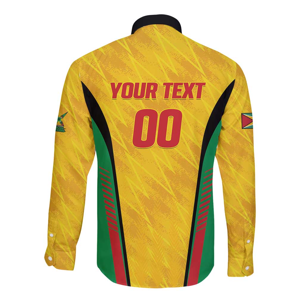Custom Amazon Warriors Guyana Cricket Long Sleeve Button Shirt Ready For Glory Yellow Version - Wonder Print Shop