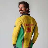 Custom Amazon Warriors Guyana Cricket Long Sleeve Polo Shirt Ready For Glory Yellow Version - Wonder Print Shop