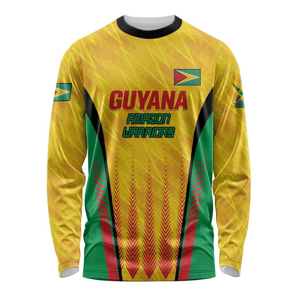 Custom Amazon Warriors Guyana Cricket Long Sleeve Shirt Ready For Glory Yellow Version - Wonder Print Shop