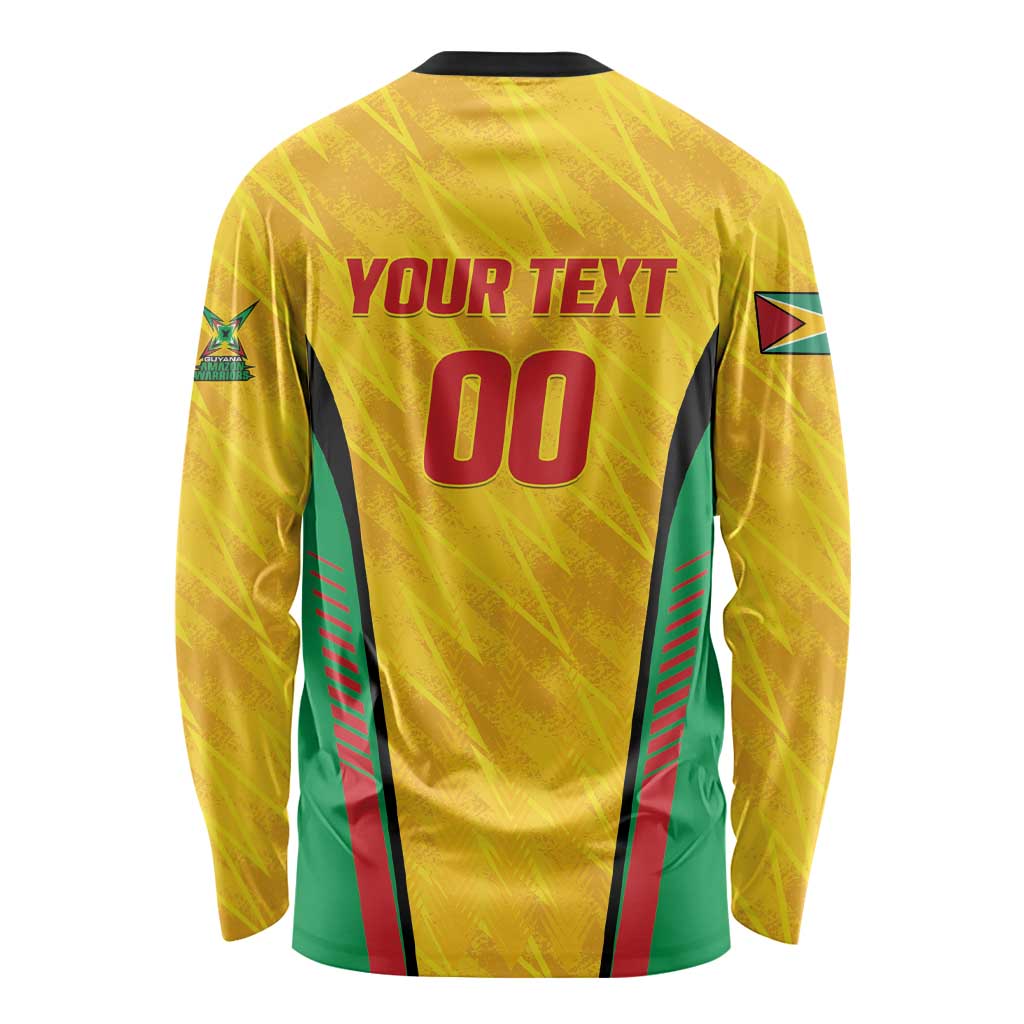 Custom Amazon Warriors Guyana Cricket Long Sleeve Shirt Ready For Glory Yellow Version - Wonder Print Shop