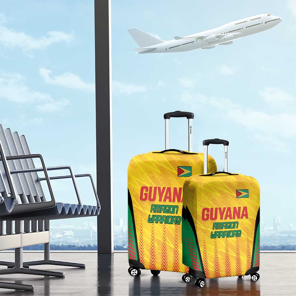 Custom Amazon Warriors Guyana Cricket Luggage Cover Ready For Glory Yellow Version - Wonder Print Shop