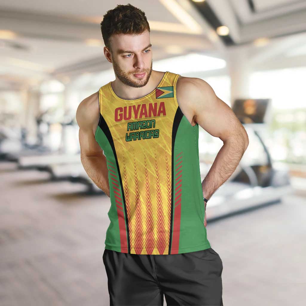 Custom Amazon Warriors Guyana Cricket Men Tank Top Ready For Glory Yellow Version - Wonder Print Shop