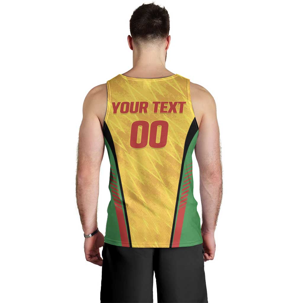 Custom Amazon Warriors Guyana Cricket Men Tank Top Ready For Glory Yellow Version - Wonder Print Shop