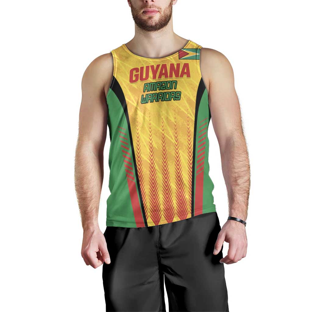 Custom Amazon Warriors Guyana Cricket Men Tank Top Ready For Glory Yellow Version - Wonder Print Shop