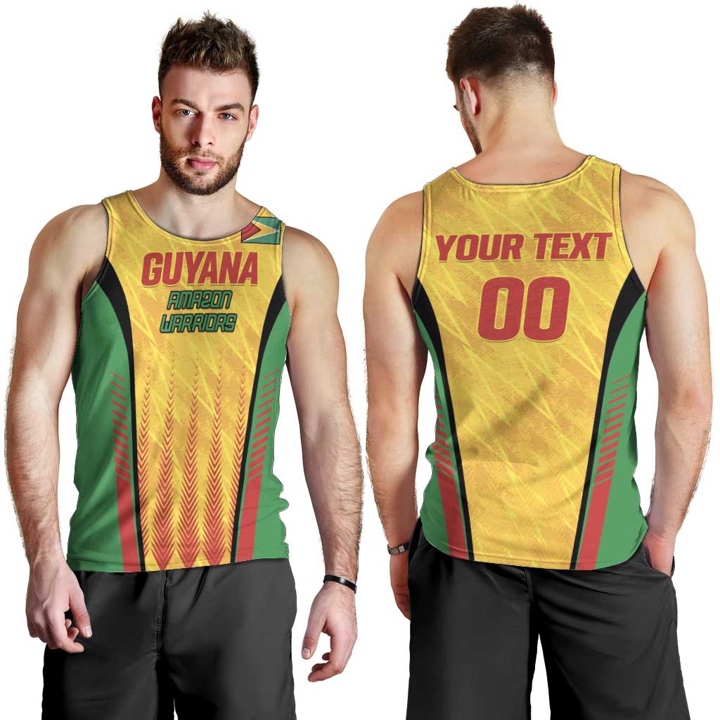 Custom Amazon Warriors Guyana Cricket Men Tank Top Ready For Glory Yellow Version - Wonder Print Shop