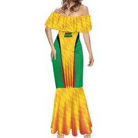 Custom Amazon Warriors Guyana Cricket Mermaid Dress Ready For Glory Yellow Version - Wonder Print Shop