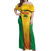 Custom Amazon Warriors Guyana Cricket Off Shoulder Maxi Dress Ready For Glory Yellow Version - Wonder Print Shop