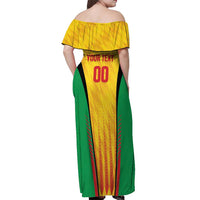 Custom Amazon Warriors Guyana Cricket Off Shoulder Maxi Dress Ready For Glory Yellow Version - Wonder Print Shop