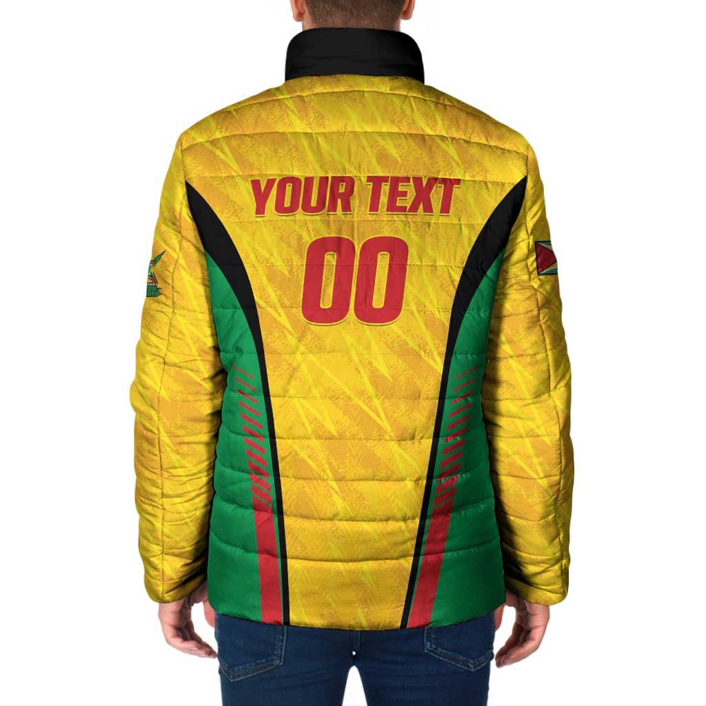 Custom Amazon Warriors Guyana Cricket Padded Jacket Ready For Glory Yellow Version - Wonder Print Shop