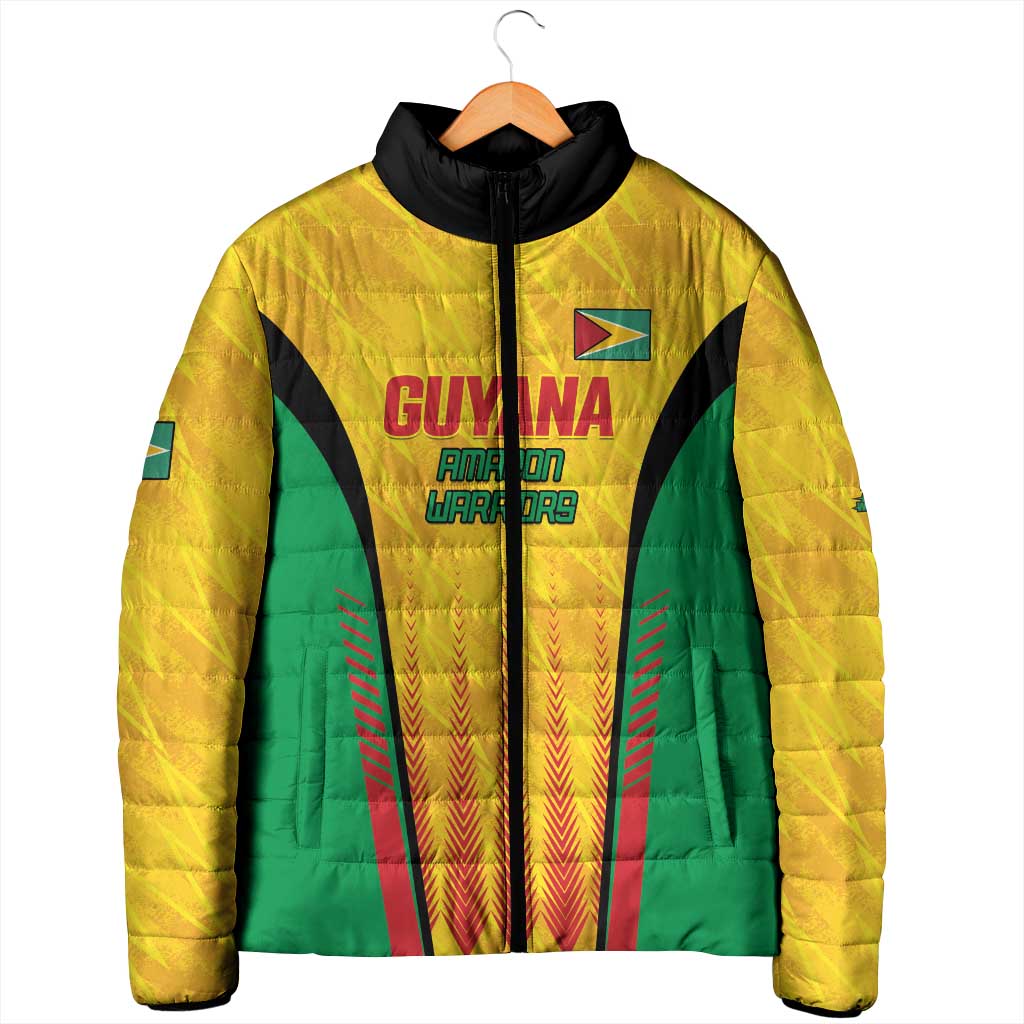 Custom Amazon Warriors Guyana Cricket Padded Jacket Ready For Glory Yellow Version - Wonder Print Shop