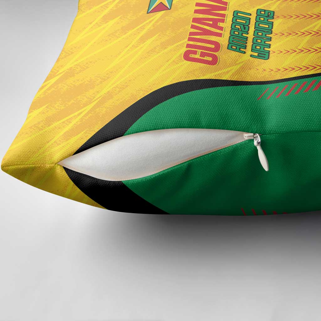 Amazon Warriors Guyana Cricket Pillow Cover Ready For Glory Yellow Version - Wonder Print Shop