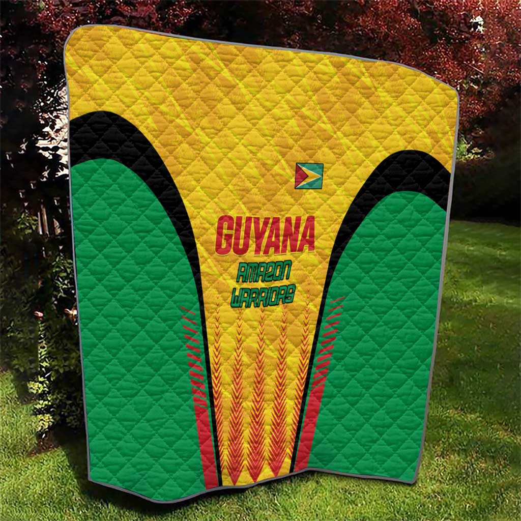 Custom Amazon Warriors Guyana Cricket Quilt Ready For Glory Yellow Version - Wonder Print Shop