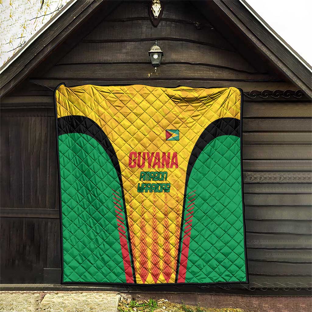 Custom Amazon Warriors Guyana Cricket Quilt Ready For Glory Yellow Version - Wonder Print Shop