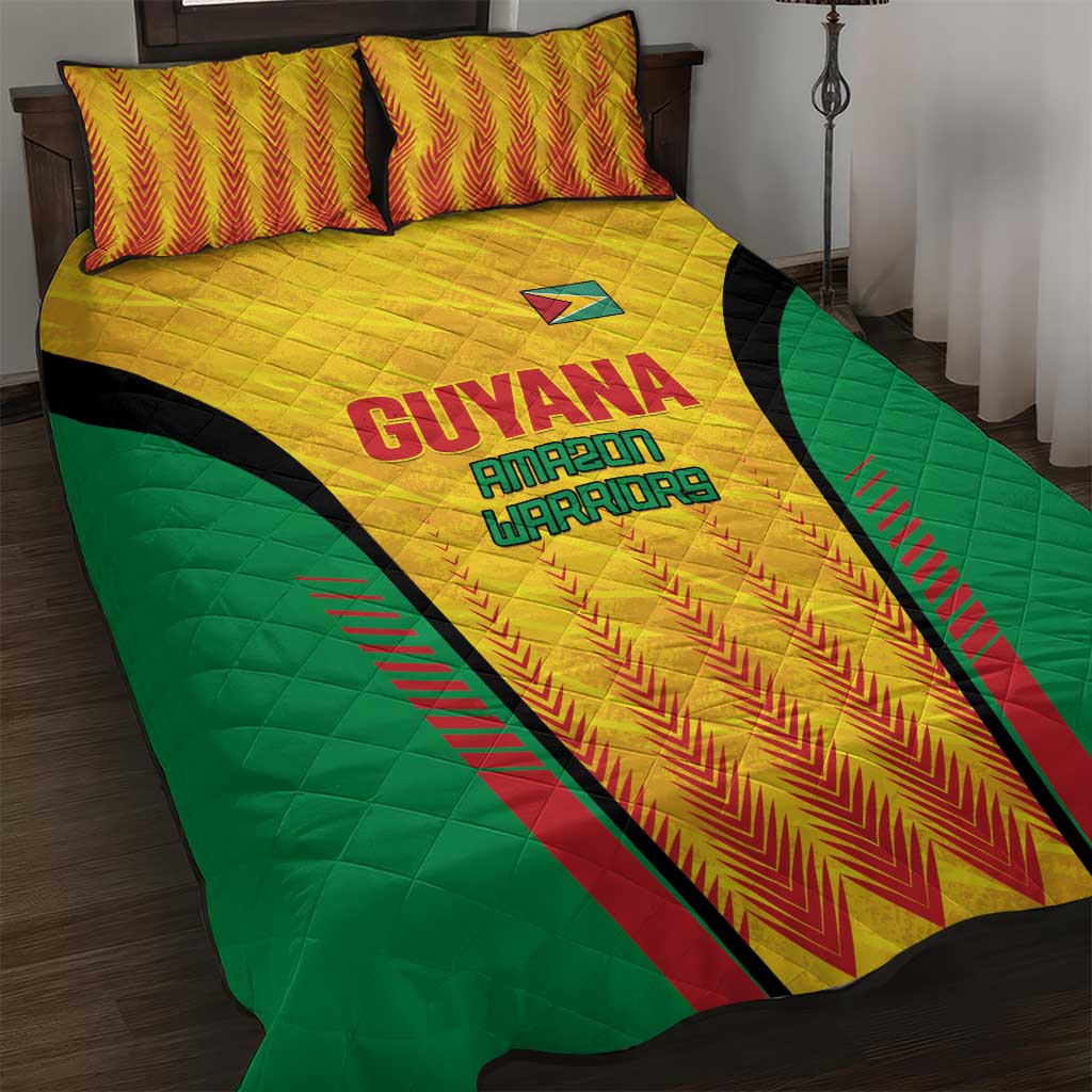 Custom Amazon Warriors Guyana Cricket Quilt Bed Set Ready For Glory Yellow Version - Wonder Print Shop