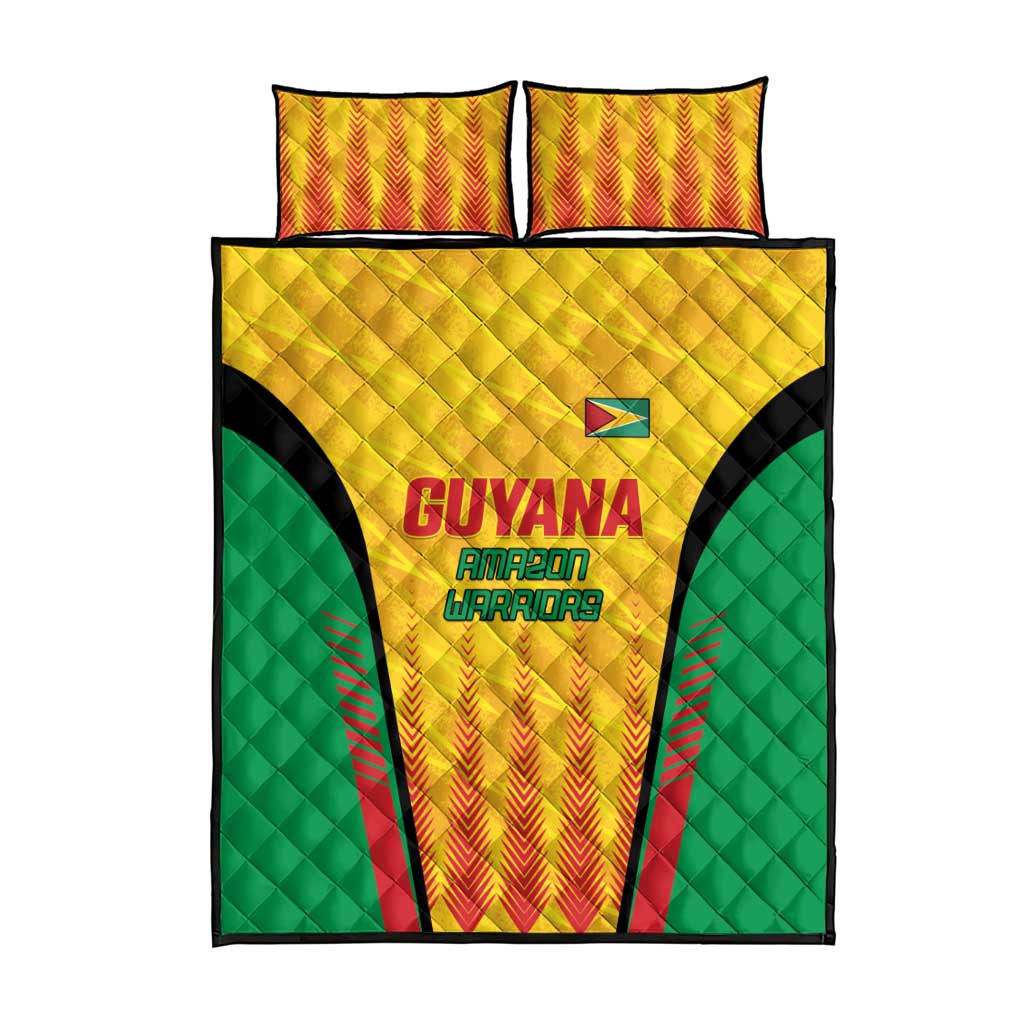 Custom Amazon Warriors Guyana Cricket Quilt Bed Set Ready For Glory Yellow Version - Wonder Print Shop