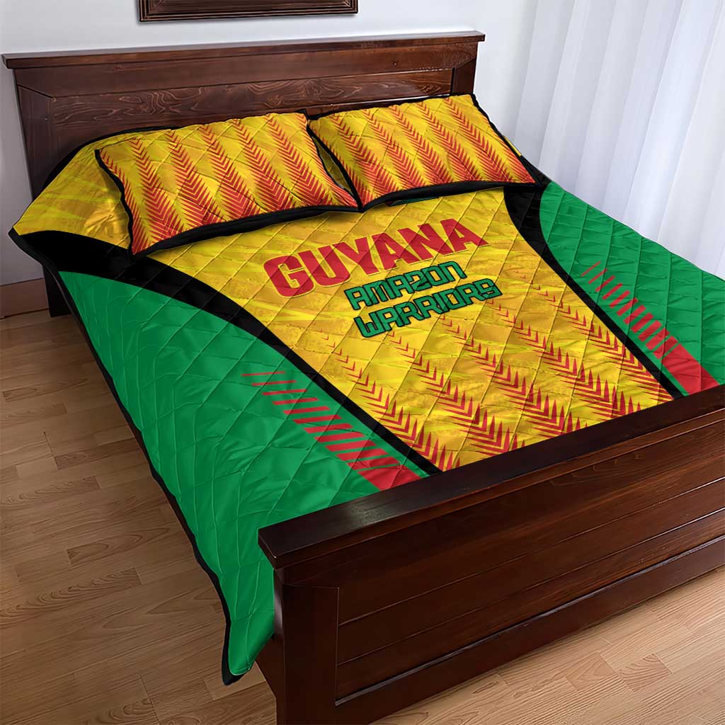 Custom Amazon Warriors Guyana Cricket Quilt Bed Set Ready For Glory Yellow Version - Wonder Print Shop