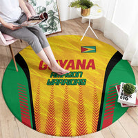 Custom Amazon Warriors Guyana Cricket Round Carpet Ready For Glory Yellow Version - Wonder Print Shop