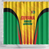 Custom Amazon Warriors Guyana Cricket Shower Curtain Ready For Glory Yellow Version - Wonder Print Shop