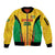 Custom Amazon Warriors Guyana Cricket Sleeve Zip Bomber Jacket Ready For Glory Yellow Version - Wonder Print Shop
