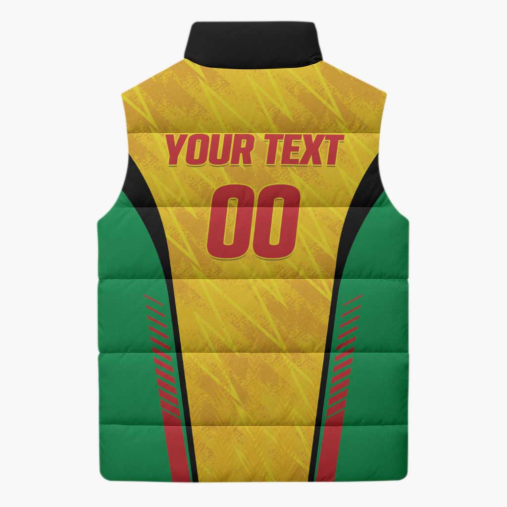 Custom Amazon Warriors Guyana Cricket Sleeveless Puffer Jacket Ready For Glory Yellow Version - Wonder Print Shop