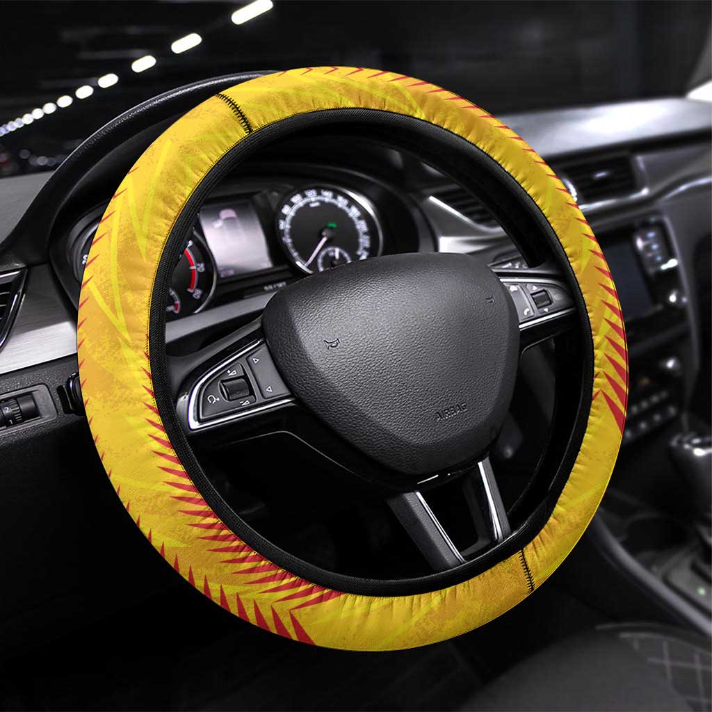 Amazon Warriors Guyana Cricket Steering Wheel Cover Ready For Glory Yellow Version - Wonder Print Shop