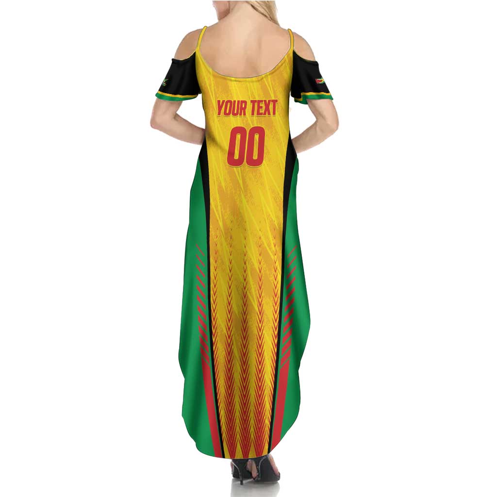 Custom Amazon Warriors Guyana Cricket Summer Maxi Dress Ready For Glory Yellow Version - Wonder Print Shop