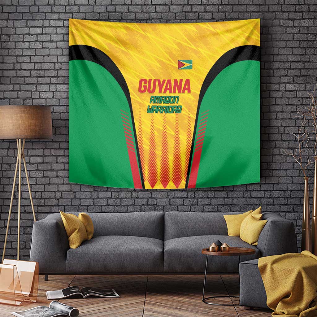 Custom Amazon Warriors Guyana Cricket Tapestry Ready For Glory Yellow Version - Wonder Print Shop