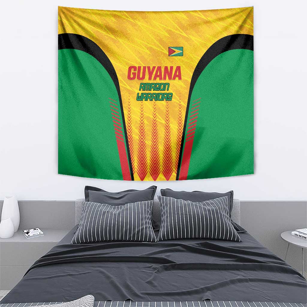 Custom Amazon Warriors Guyana Cricket Tapestry Ready For Glory Yellow Version - Wonder Print Shop