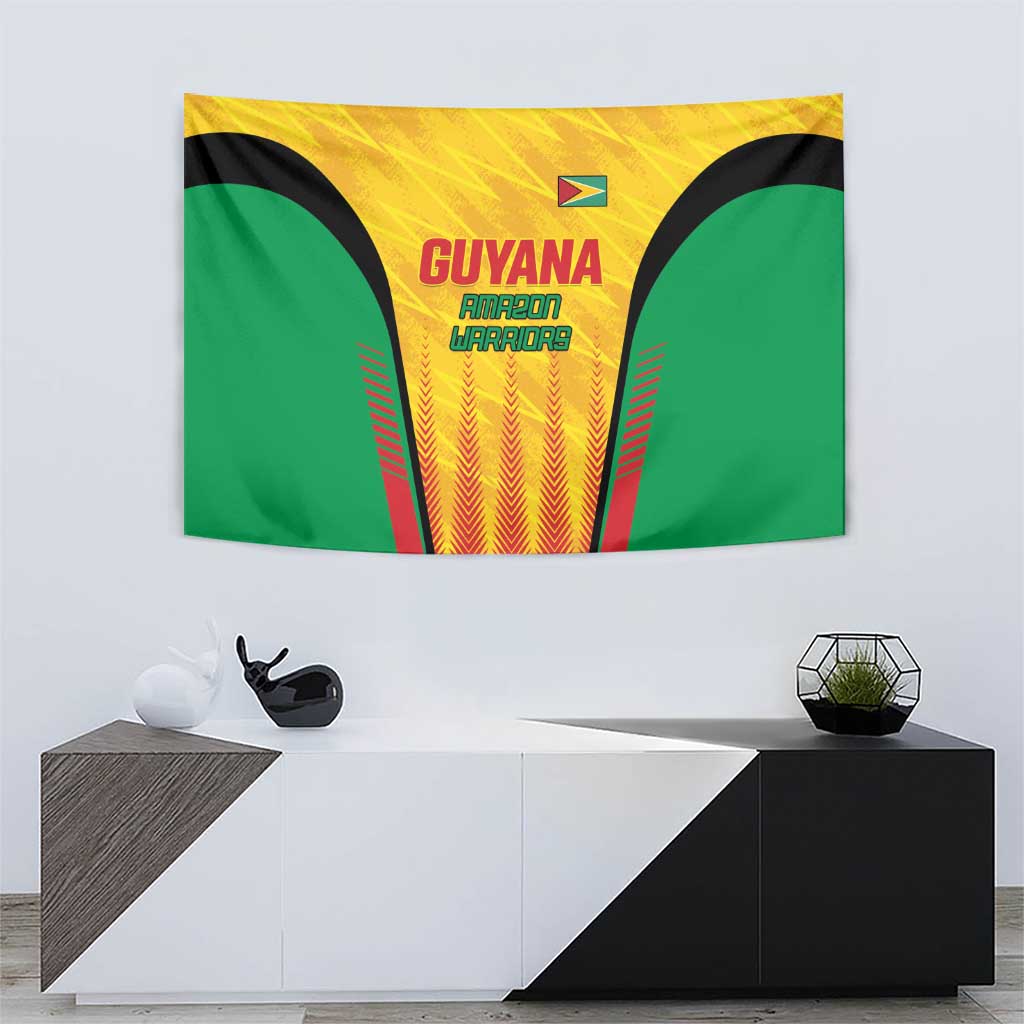 Custom Amazon Warriors Guyana Cricket Tapestry Ready For Glory Yellow Version - Wonder Print Shop