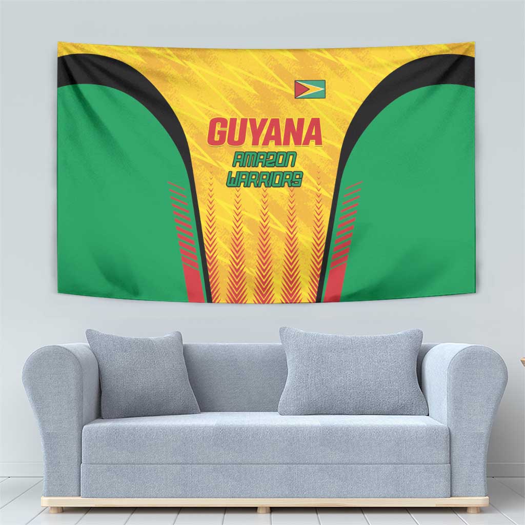 Custom Amazon Warriors Guyana Cricket Tapestry Ready For Glory Yellow Version - Wonder Print Shop