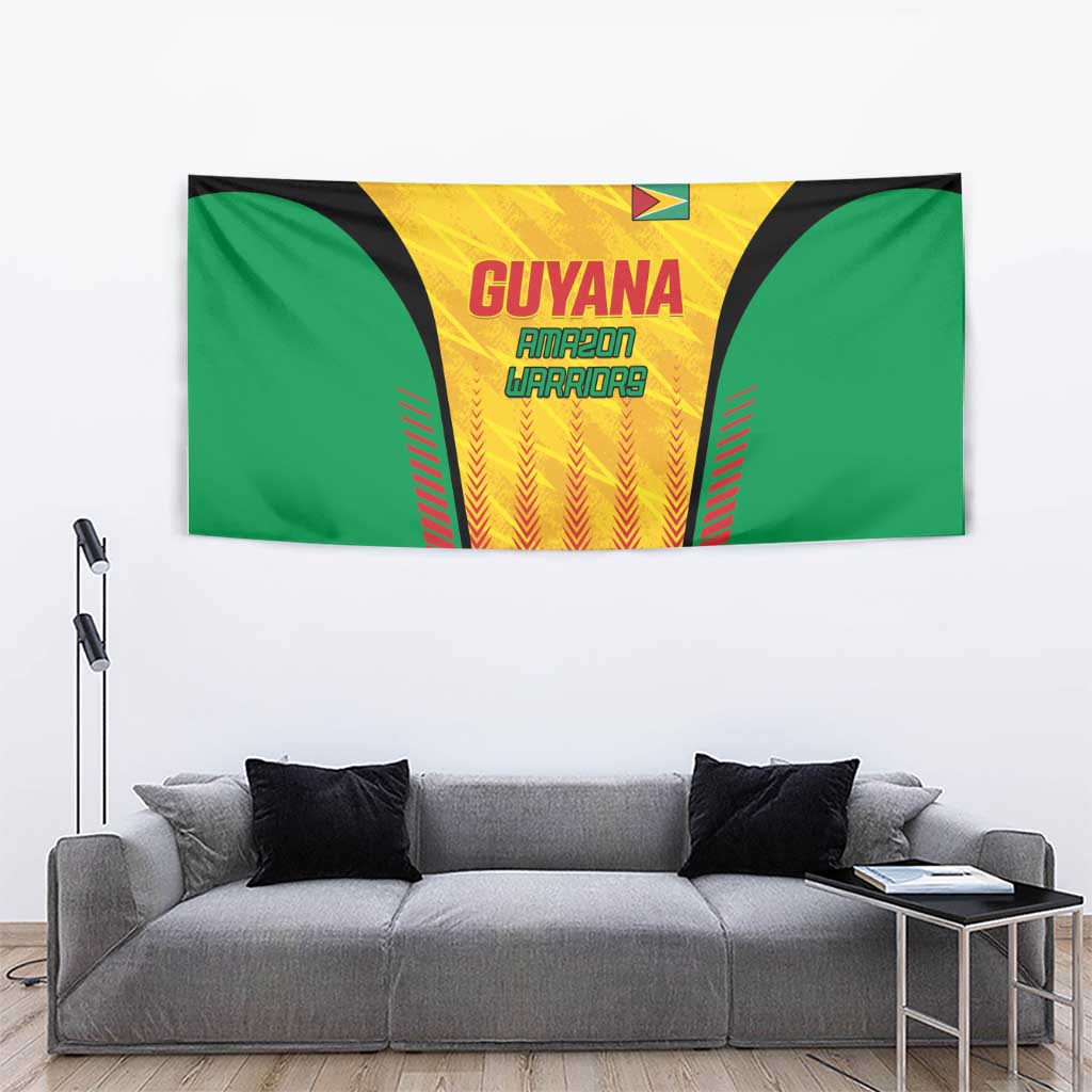 Custom Amazon Warriors Guyana Cricket Tapestry Ready For Glory Yellow Version - Wonder Print Shop