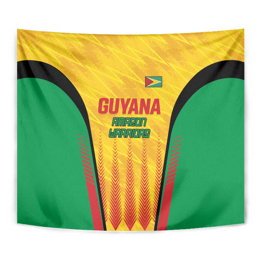 Custom Amazon Warriors Guyana Cricket Tapestry Ready For Glory Yellow Version - Wonder Print Shop