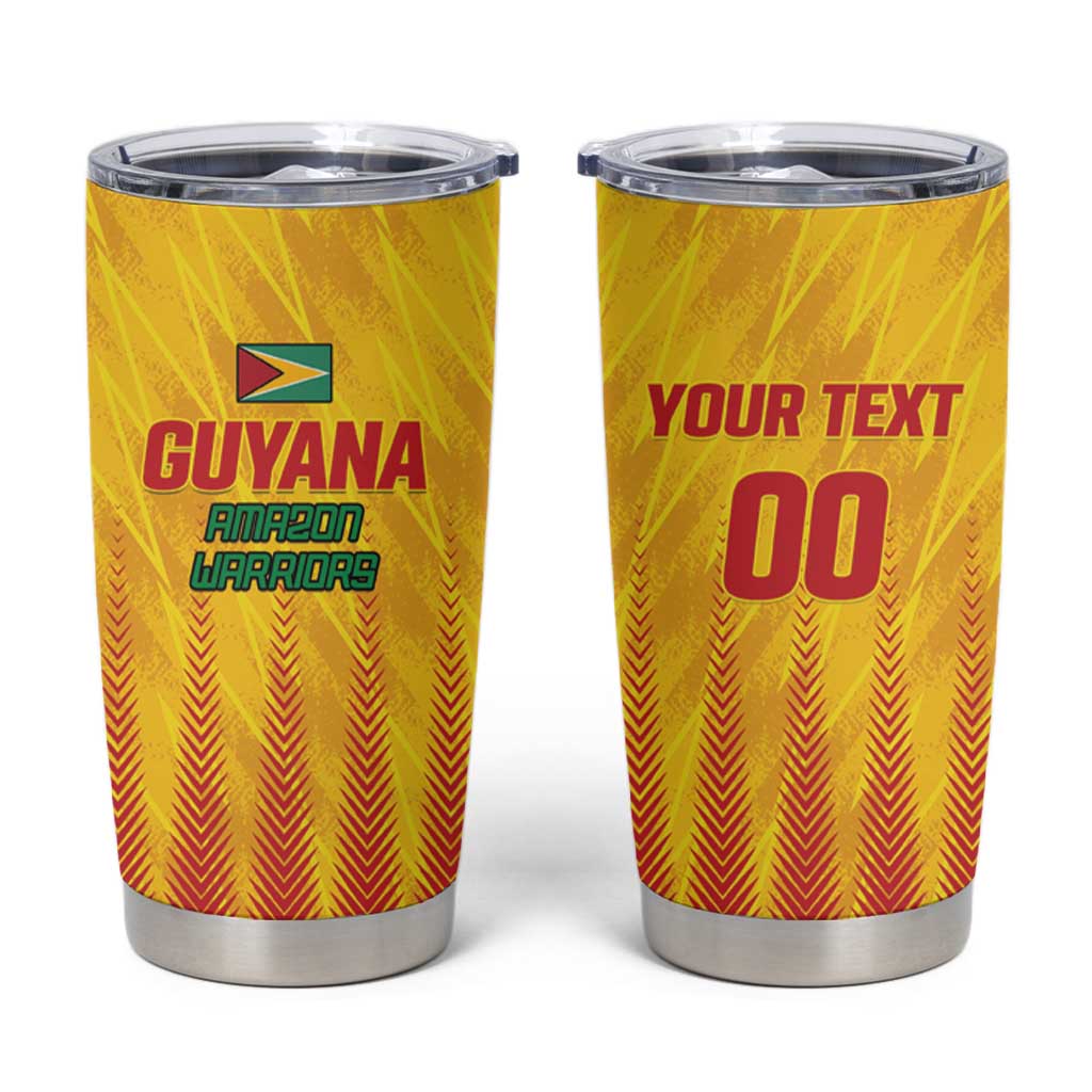 Custom Amazon Warriors Guyana Cricket Tumbler Cup Ready For Glory Yellow Version - Wonder Print Shop