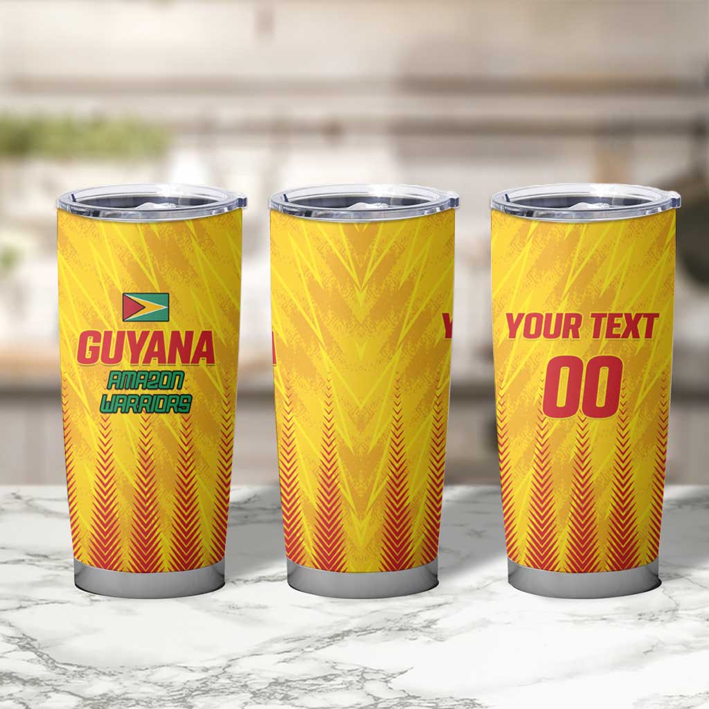 Custom Amazon Warriors Guyana Cricket Tumbler Cup Ready For Glory Yellow Version - Wonder Print Shop