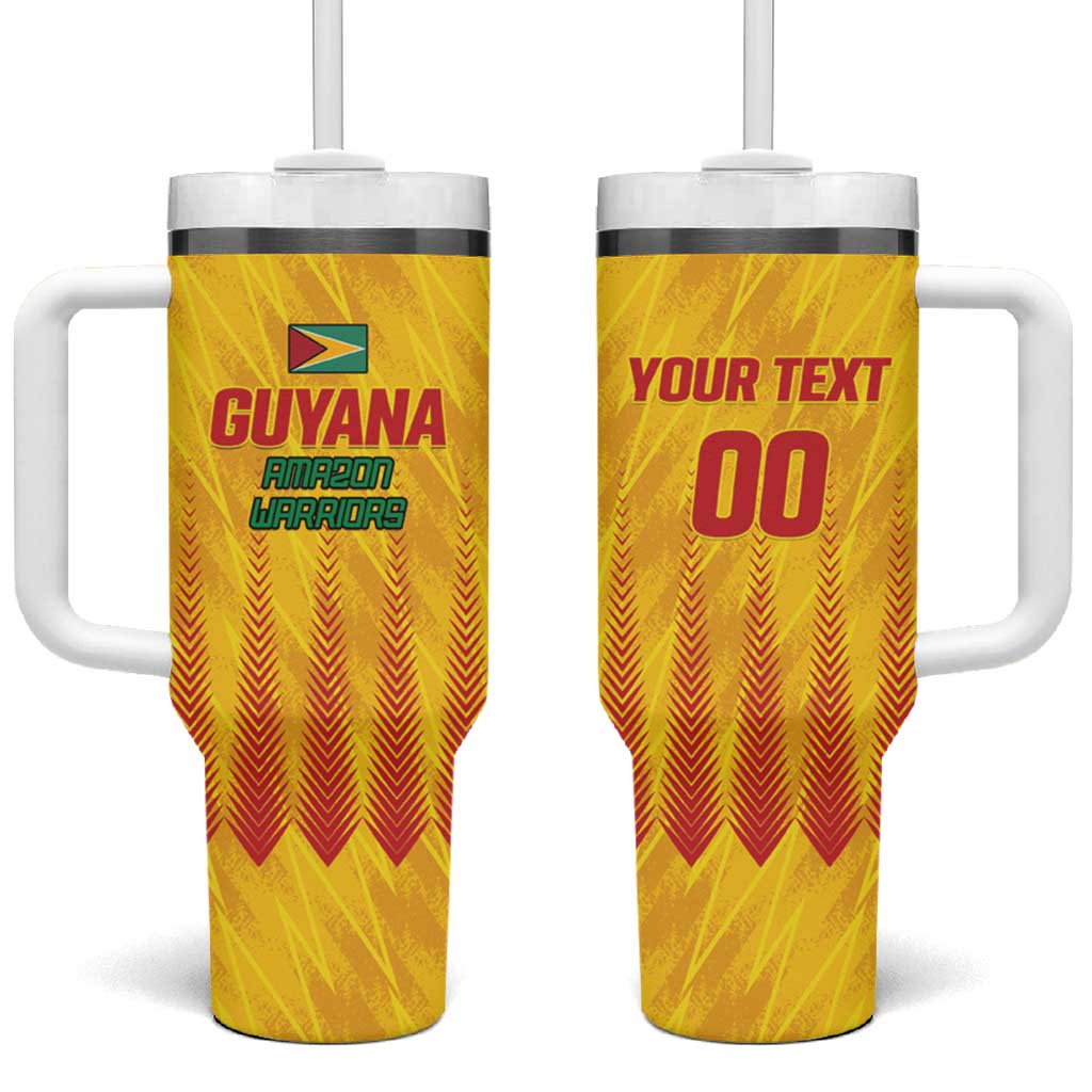 Custom Amazon Warriors Guyana Cricket Tumbler With Handle Ready For Glory Yellow Version - Wonder Print Shop