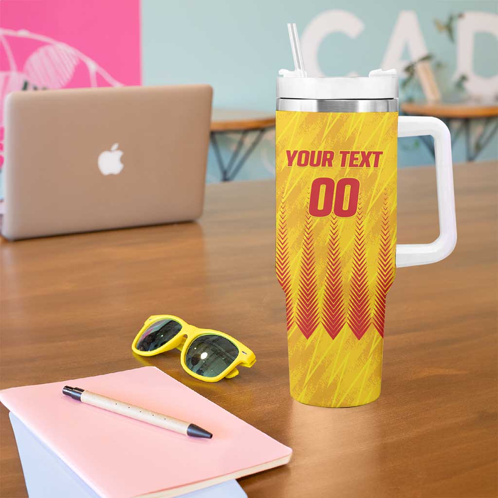 Custom Amazon Warriors Guyana Cricket Tumbler With Handle Ready For Glory Yellow Version - Wonder Print Shop