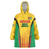 Custom Amazon Warriors Guyana Cricket Wearable Blanket Hoodie Ready For Glory Yellow Version - Wonder Print Shop