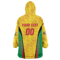 Custom Amazon Warriors Guyana Cricket Wearable Blanket Hoodie Ready For Glory Yellow Version - Wonder Print Shop
