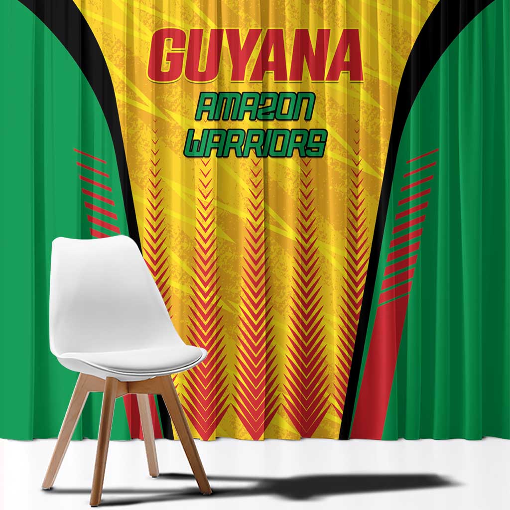 Custom Amazon Warriors Guyana Cricket Window Curtain Ready For Glory Yellow Version - Wonder Print Shop