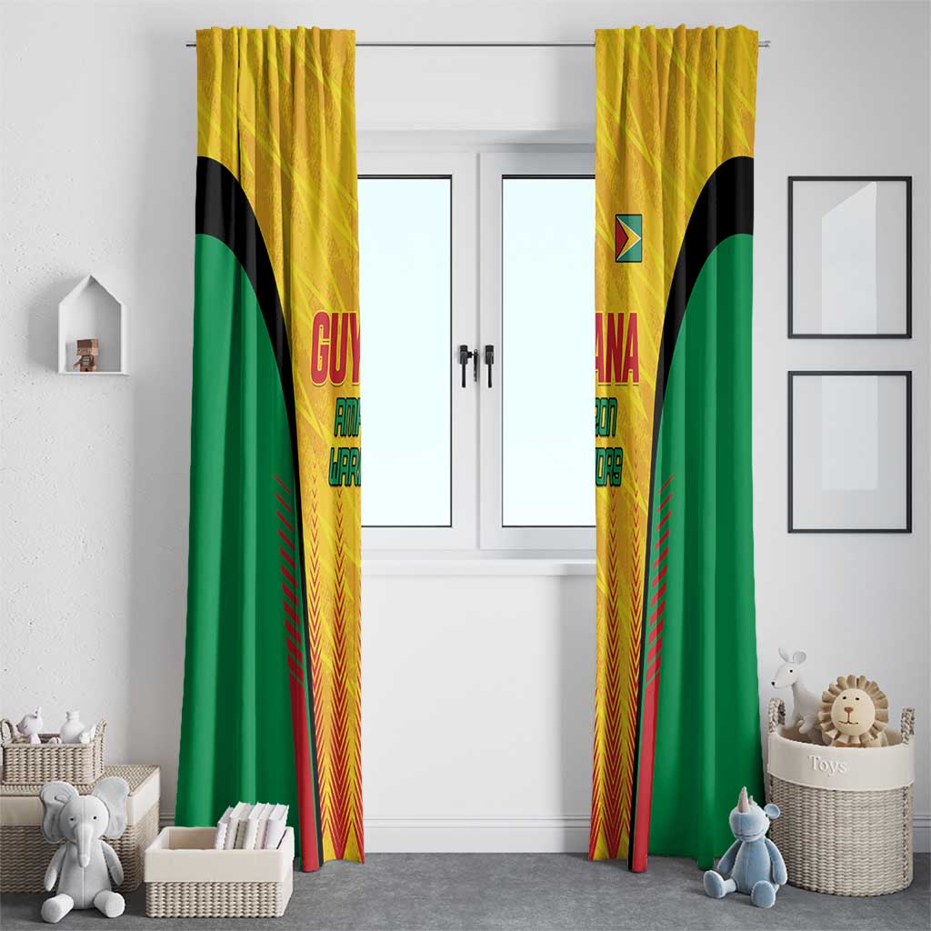 Custom Amazon Warriors Guyana Cricket Window Curtain Ready For Glory Yellow Version - Wonder Print Shop