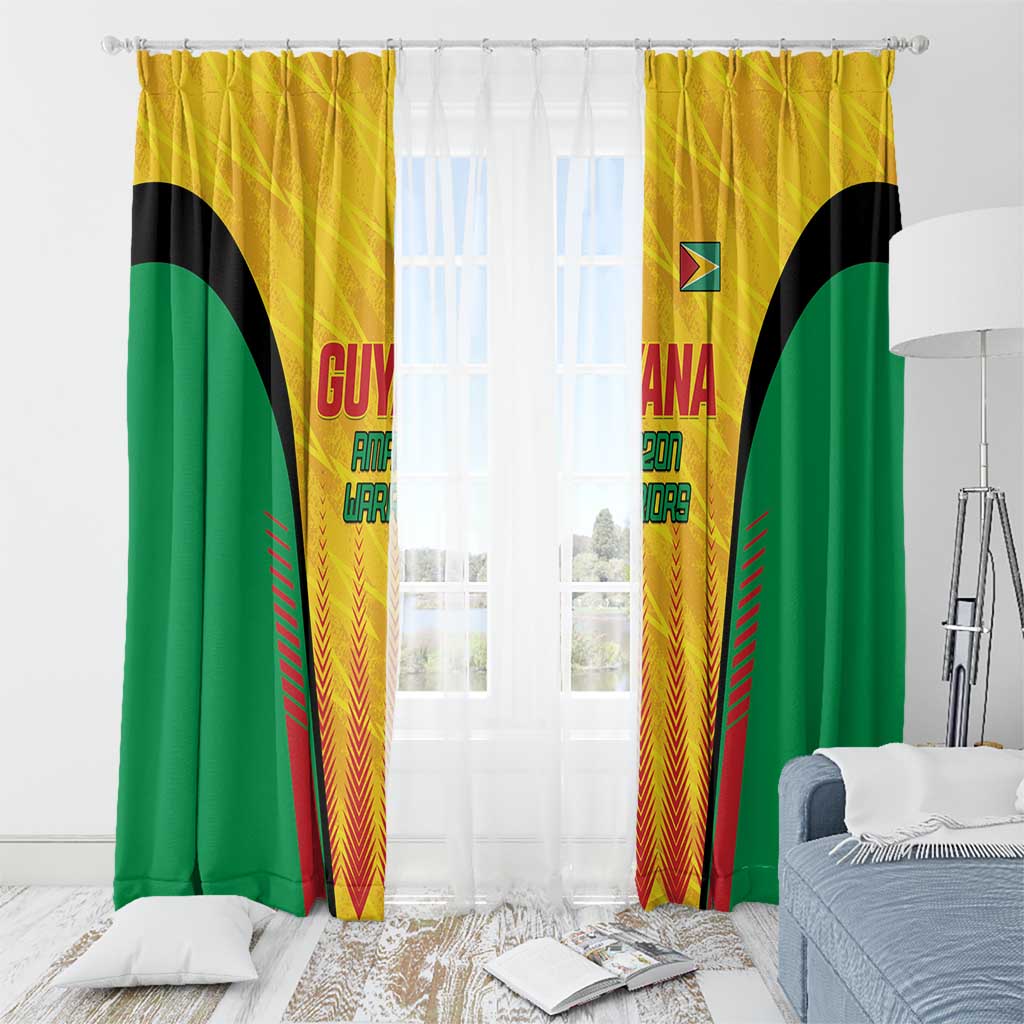 Custom Amazon Warriors Guyana Cricket Window Curtain Ready For Glory Yellow Version - Wonder Print Shop