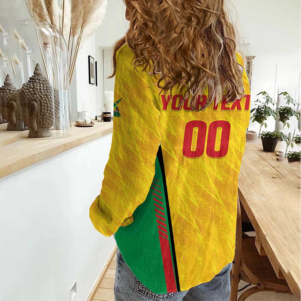 Custom Amazon Warriors Guyana Cricket Women Casual Shirt Ready For Glory Yellow Version - Wonder Print Shop