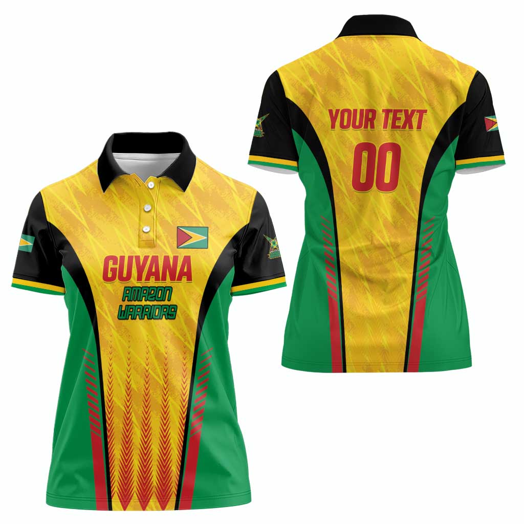 Custom Amazon Warriors Guyana Cricket Women Polo Shirt Ready For Glory Yellow Version - Wonder Print Shop
