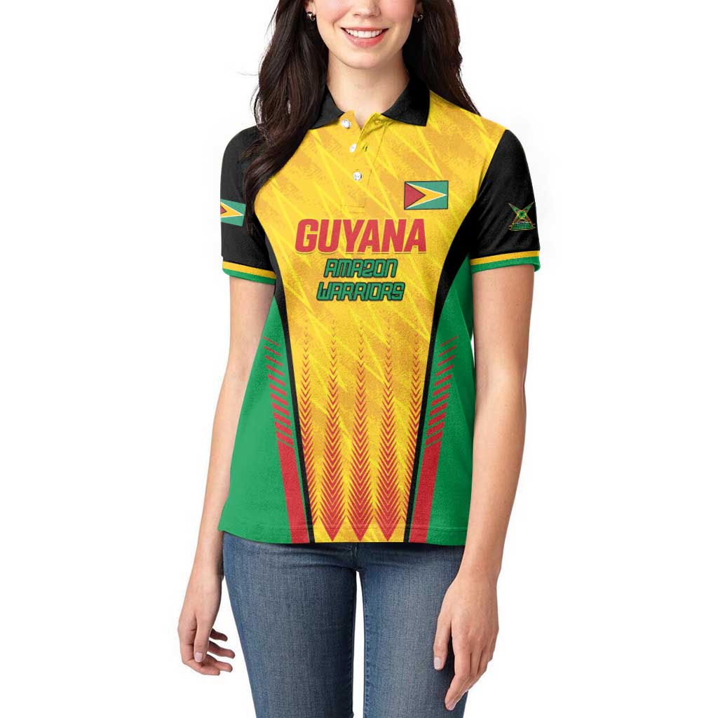 Custom Amazon Warriors Guyana Cricket Women Polo Shirt Ready For Glory Yellow Version - Wonder Print Shop