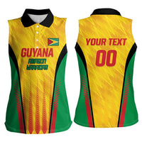 Custom Amazon Warriors Guyana Cricket Women Sleeveless Polo Shirt Ready For Glory Yellow Version - Wonder Print Shop