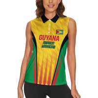 Custom Amazon Warriors Guyana Cricket Women Sleeveless Polo Shirt Ready For Glory Yellow Version - Wonder Print Shop