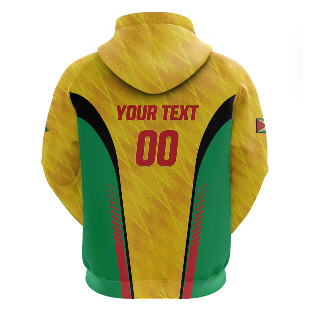 Custom Amazon Warriors Guyana Cricket Zip Hoodie Ready For Glory Yellow Version - Wonder Print Shop