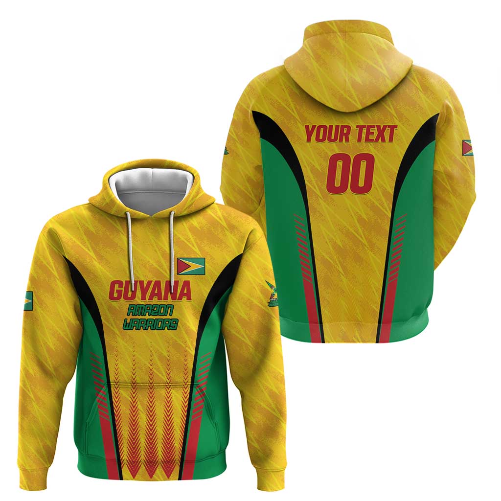 Custom Amazon Warriors Guyana Cricket Zip Hoodie Ready For Glory Yellow Version - Wonder Print Shop